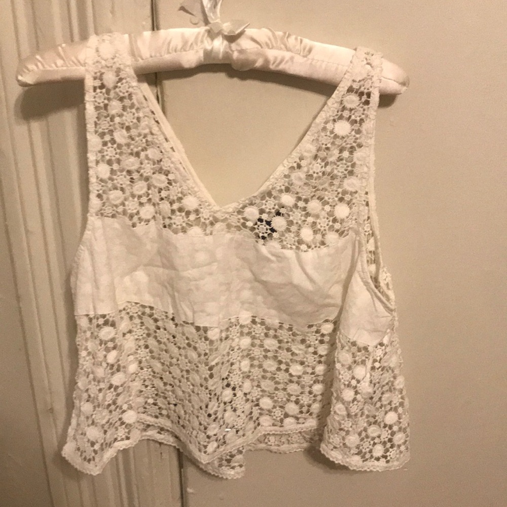 TopShop Tank top with crochet detail